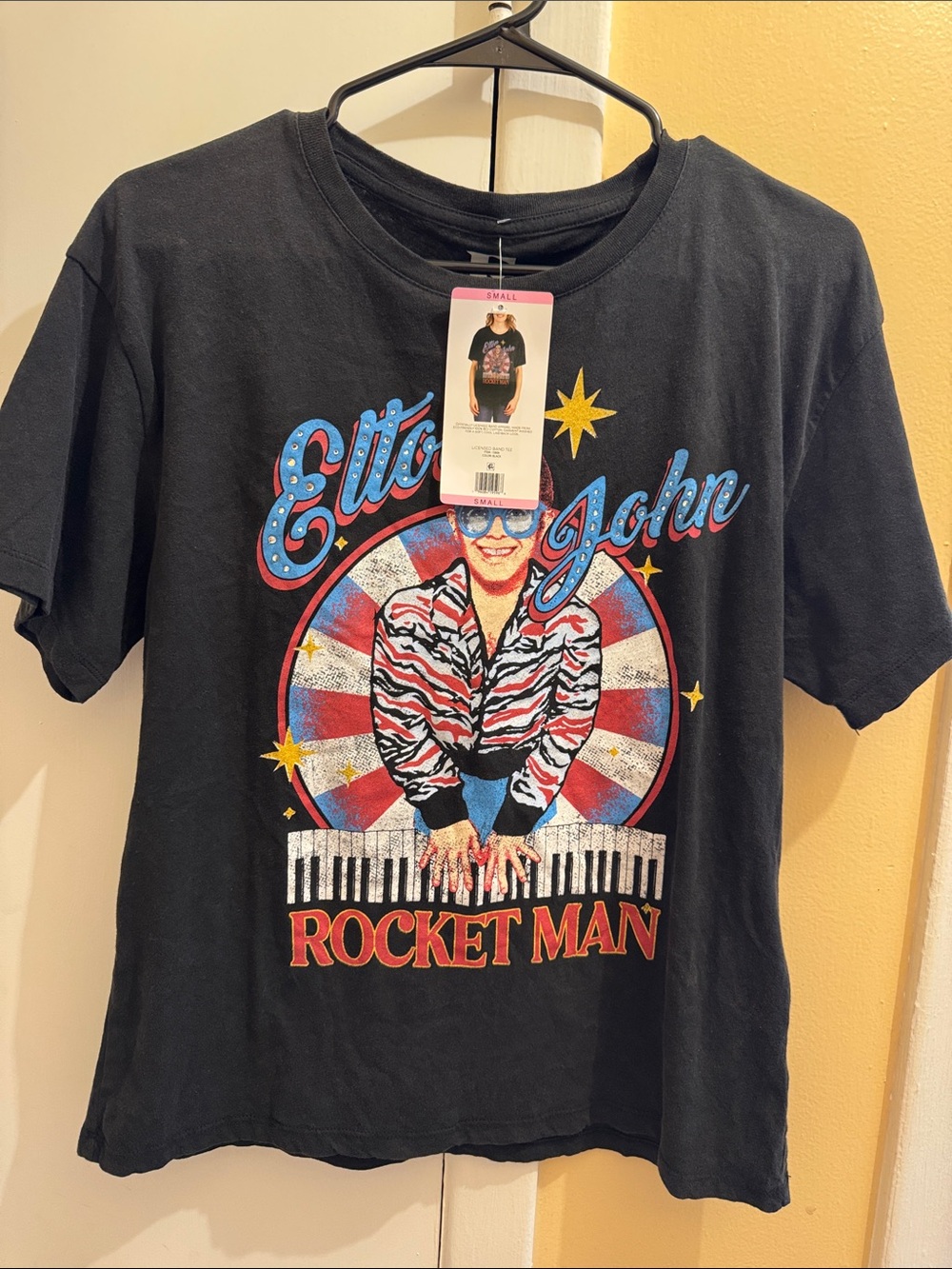 Elton John Rocket Man Graphic Tee - Black
